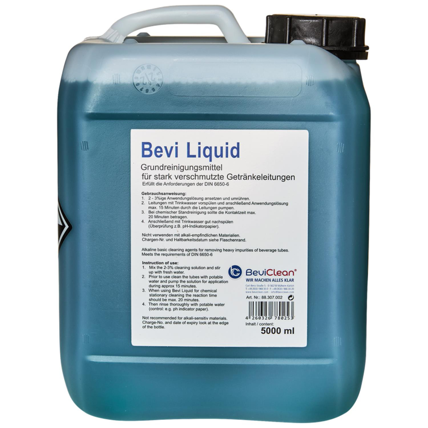 Środek czyszczący Bevi Liquid - do czyszczenia rur i pojemników na napoje, 5 litrów