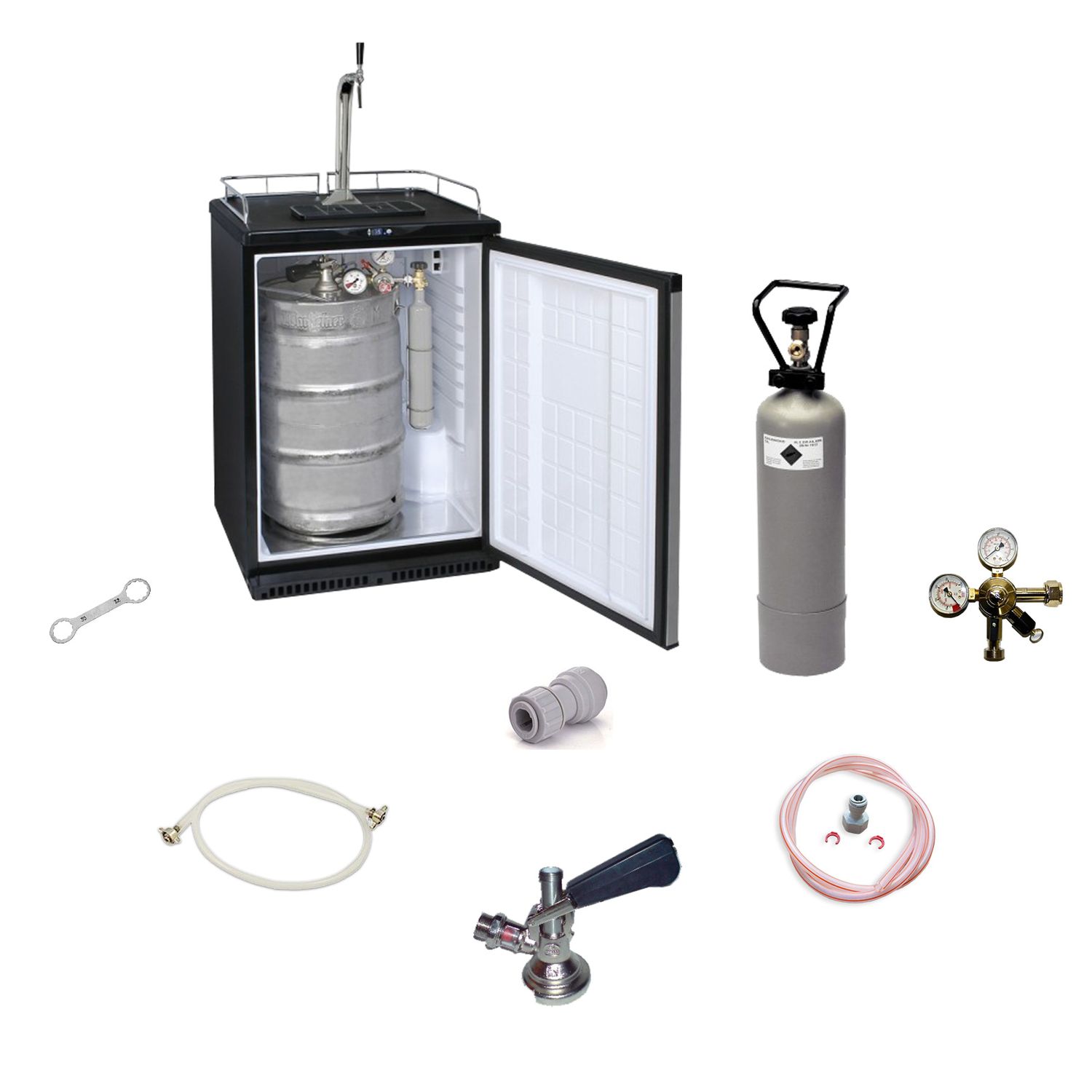 Kompletny zestaw - Nalewak do piwa, kegerator, rollable dystrybutor do piwa, chłodziarka do piwa,1-liniowa, 50 litrów/h, professional