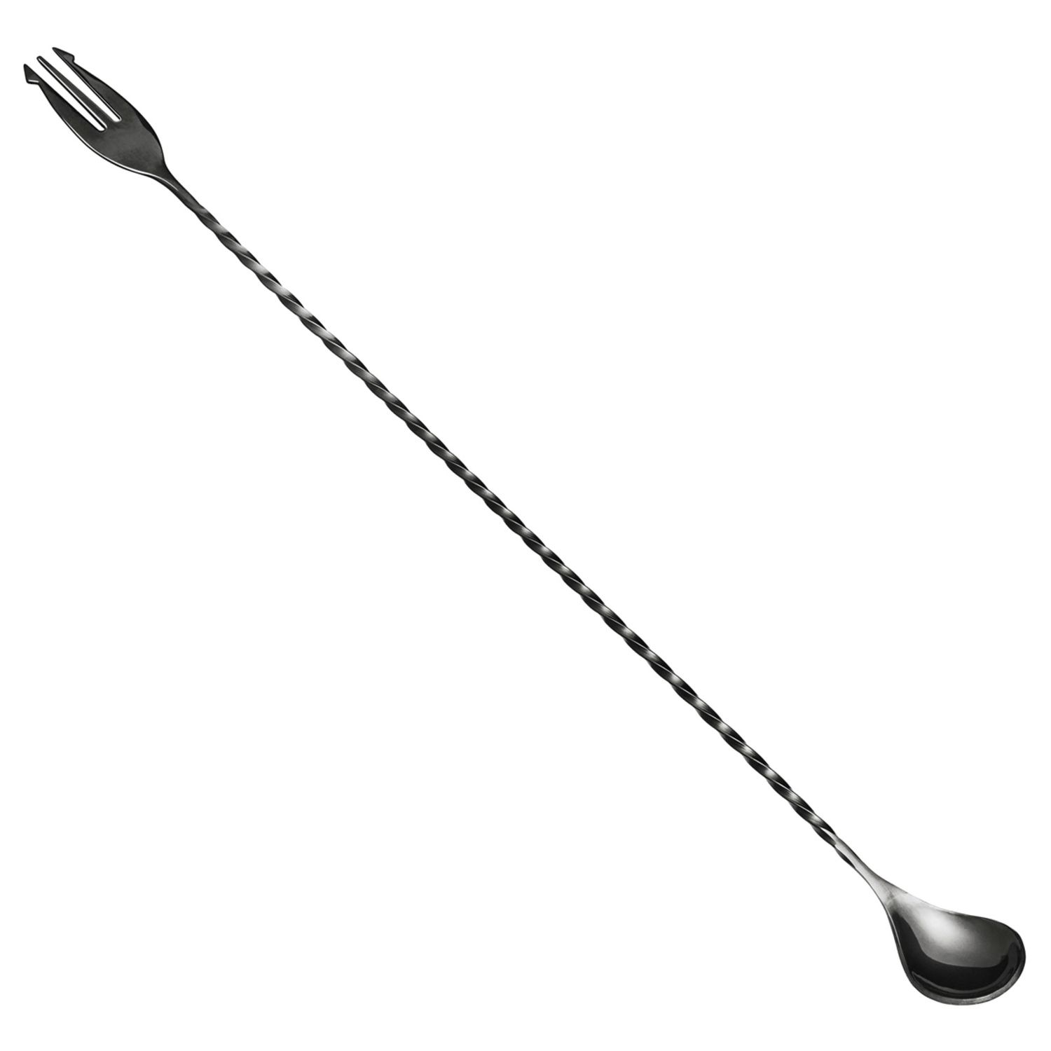 POSEIDON - Łyżka barowa z widelcem 40 cm - Edelstahl - GMBH - Czarny brąz