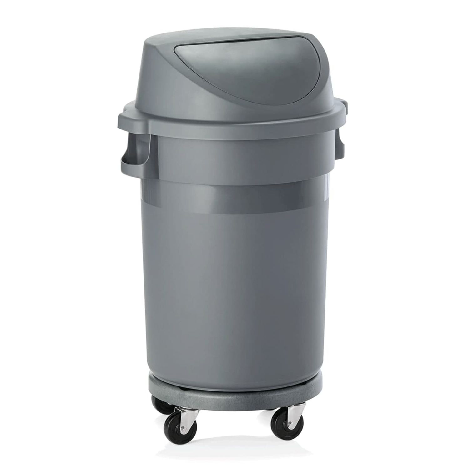 Kosz na śmieci z wózkiem i pokrywą, 80L
