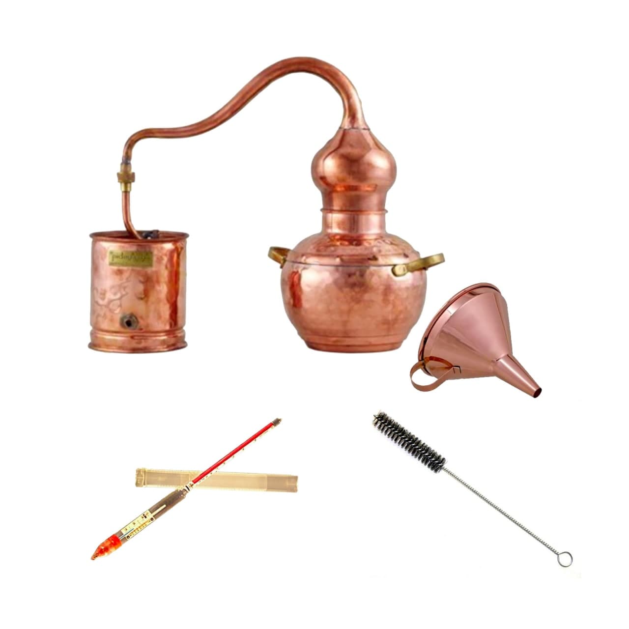 Kompletny zestaw Destylator, Alembik, Aparat do destylacji - Premium, miedziany, 2 litry