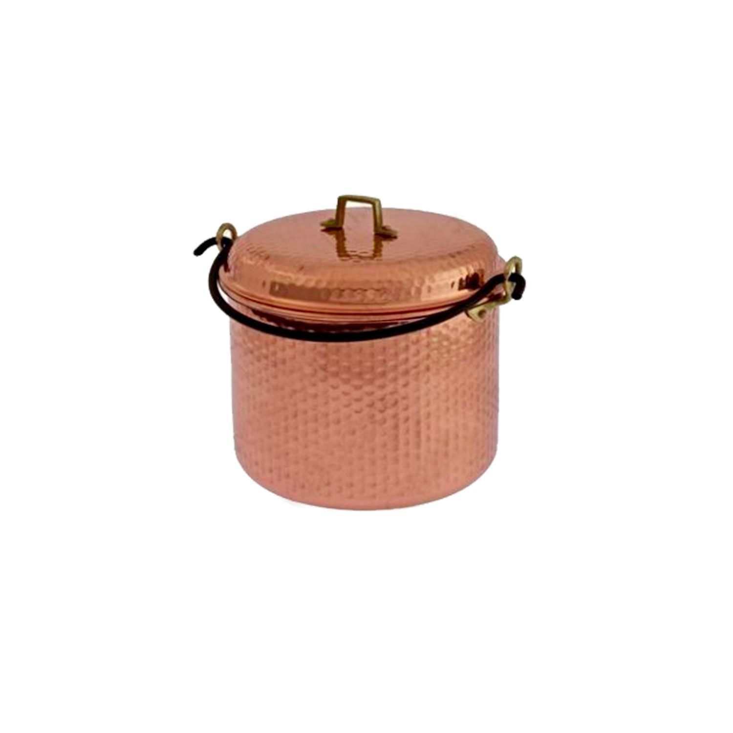 Miedziane garnki kute z żelaznym łukiem 28 cm
