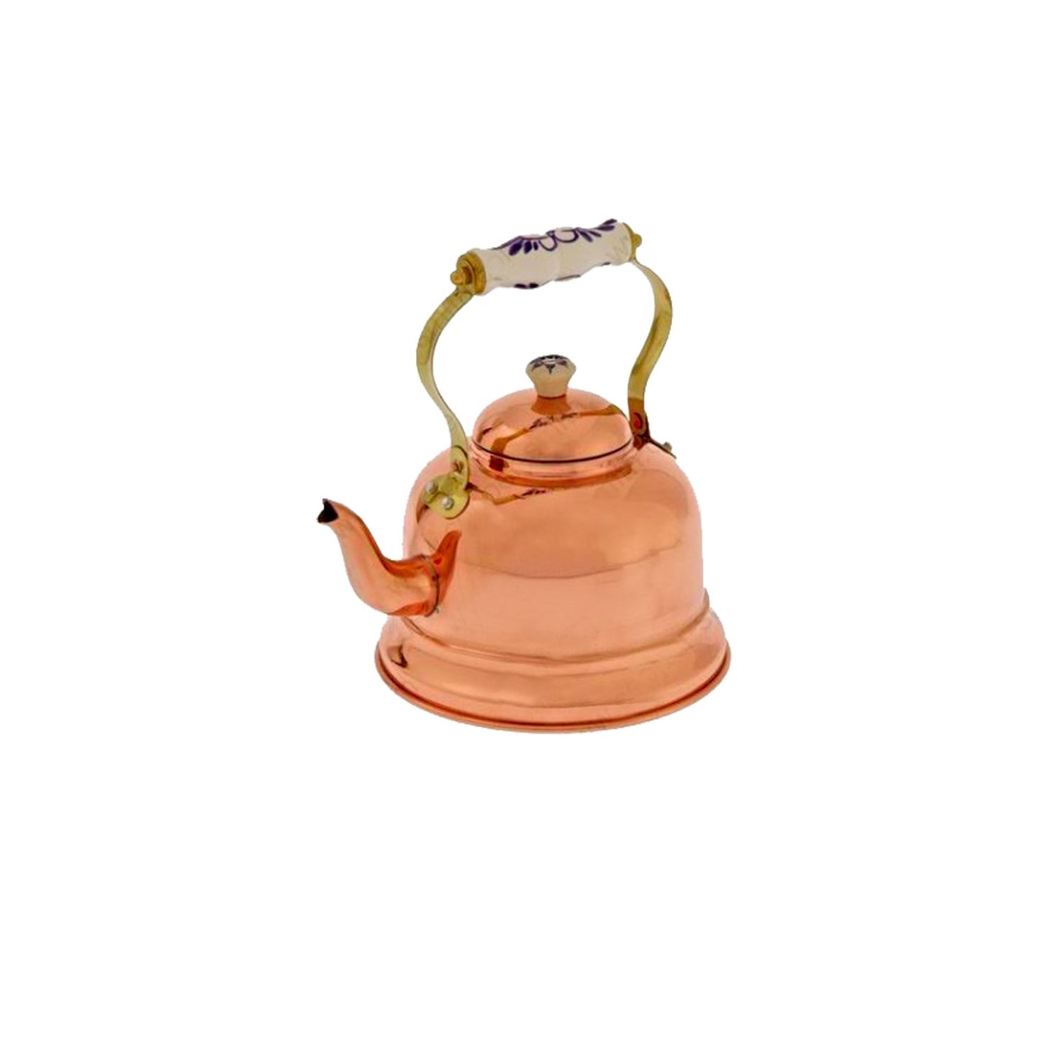 Czajnik miedziany, imbryk miedziany - z porcelanowym uchwytem, 1,5L