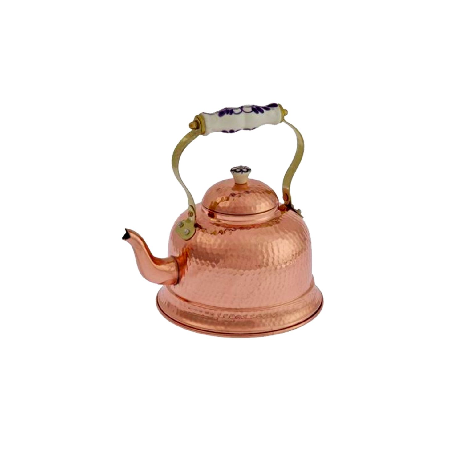 Czajnik miedziany, imbryk miedziany - z porcelanowym uchwytem, 1,5L