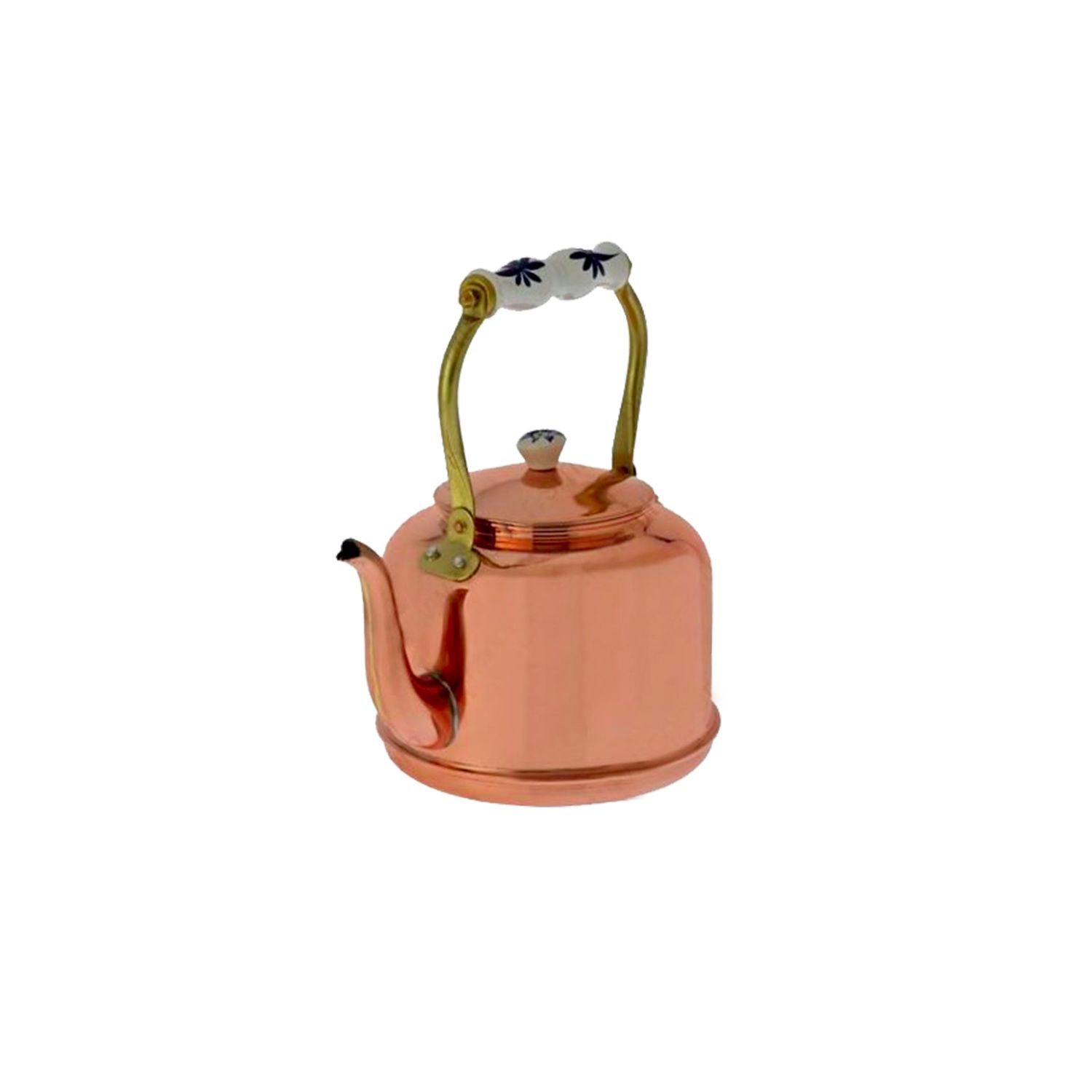 Czajnik miedziany, imbryk miedziany - z porcelanowym uchwytem, 1,5L