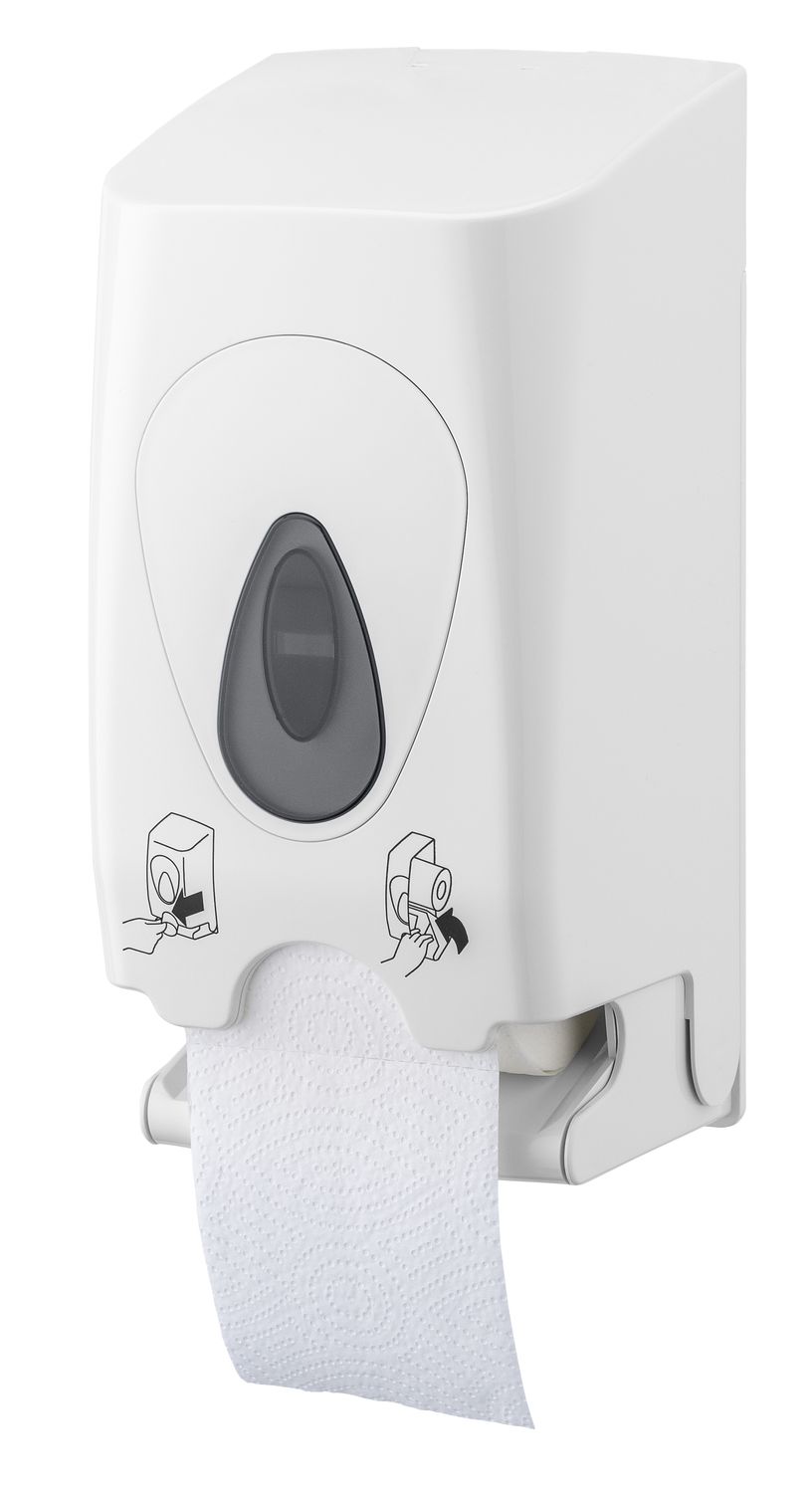 Uchwyt na papier toaletowy, wieszak na papier toaletowy, dozownik papieru toaletowego - PQDuo, na 2 rolki, z tworzywa sztucznego
