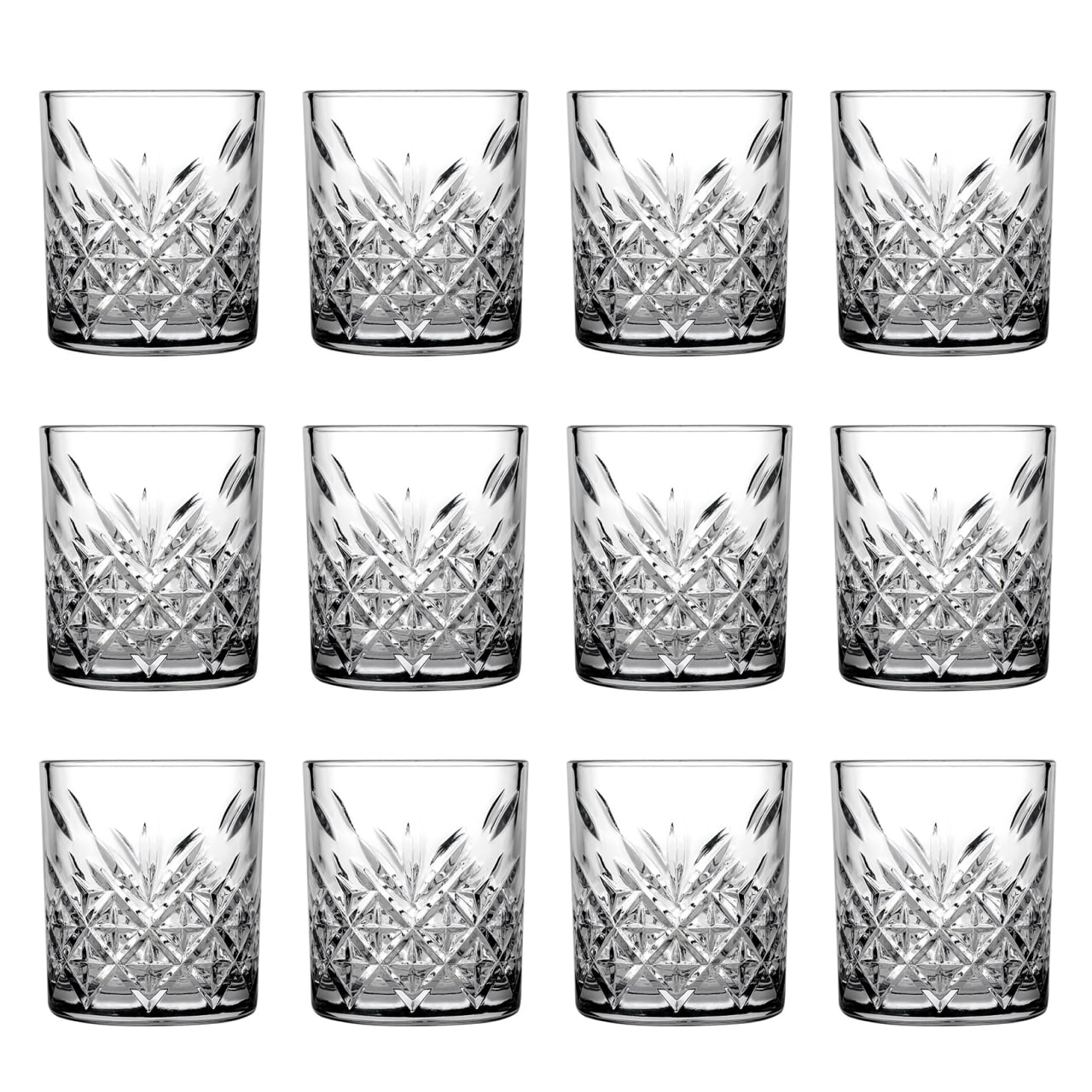 Kieliszki koktajlowe, szklanki do whisky 12 zestawu - Timeless, 205 ml