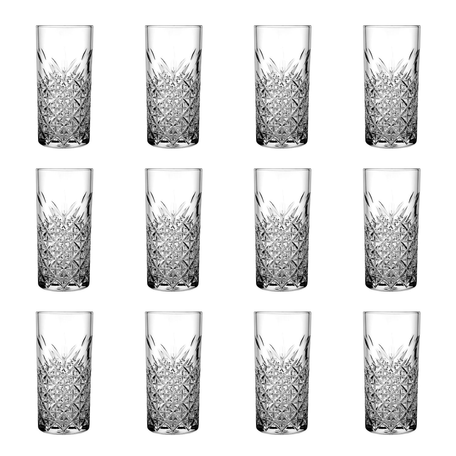 Szklanki long drink, szklanki wysokie 12 zestawu - Timeless, 295 ml