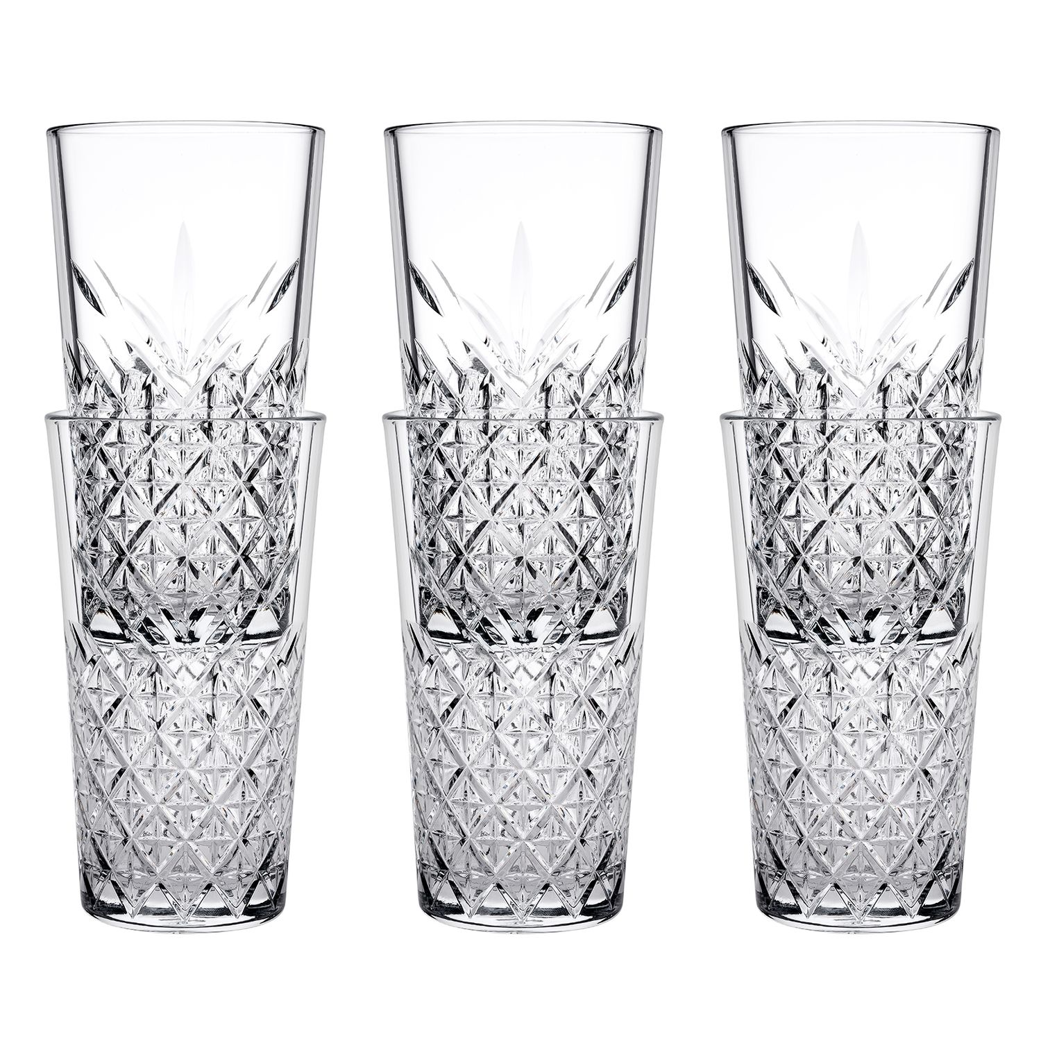 Szklanki long drink, szklanki wysokie 6 zestawu - Timeless stackable, 470 ml