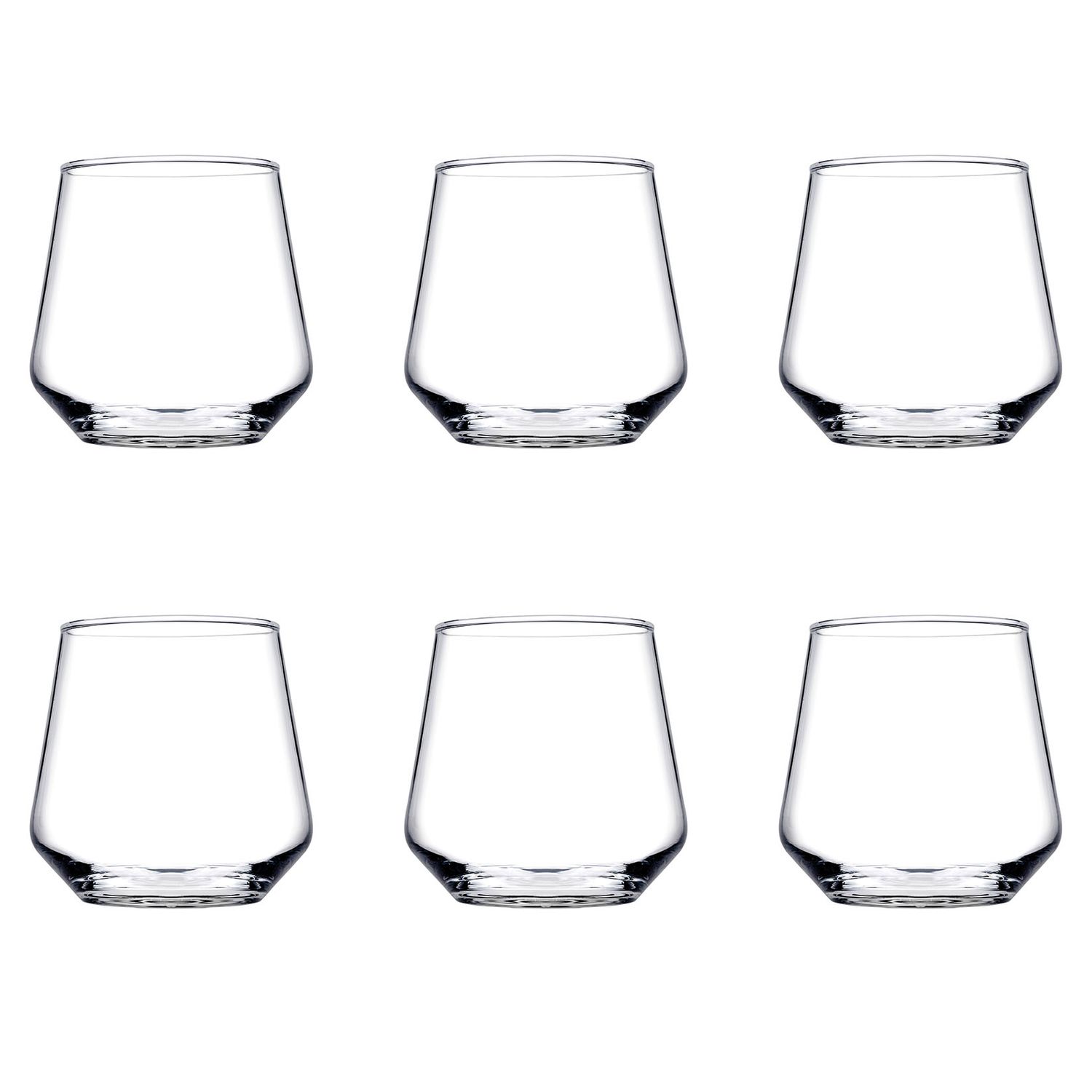 Zestaw 6 Szklanki do whisky, Kieliszki koktajlowe - Allegra, 345ml