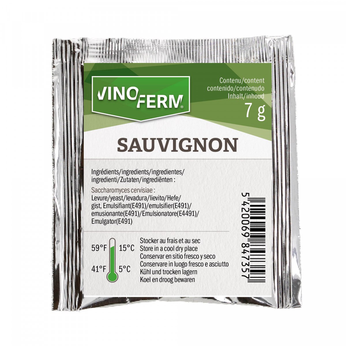 Drożdże winiarskie, suhe Vinoferm Sauvignon, 7g