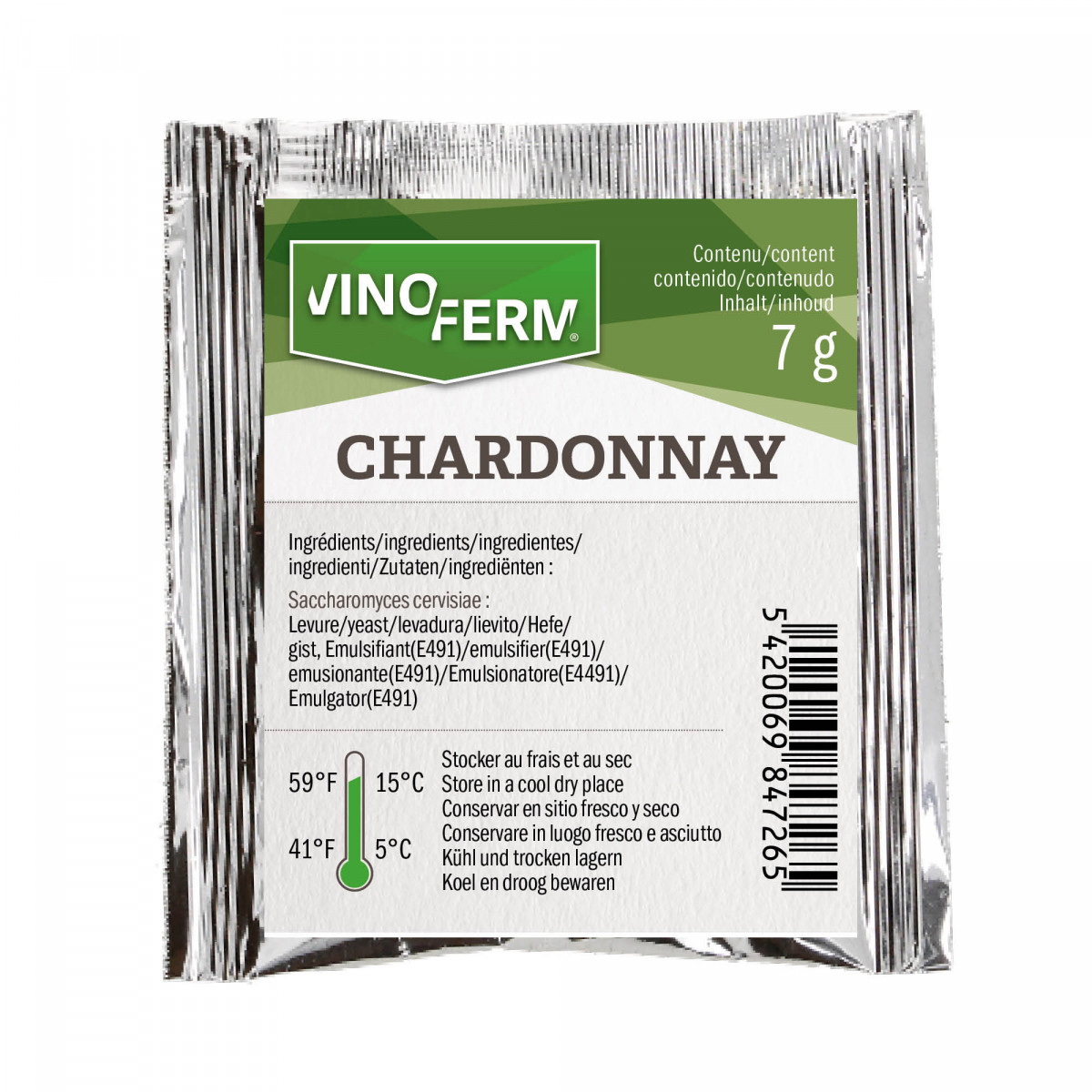 Drożdże winiarskie, suhe Vinoferm Chardonnay, 7g