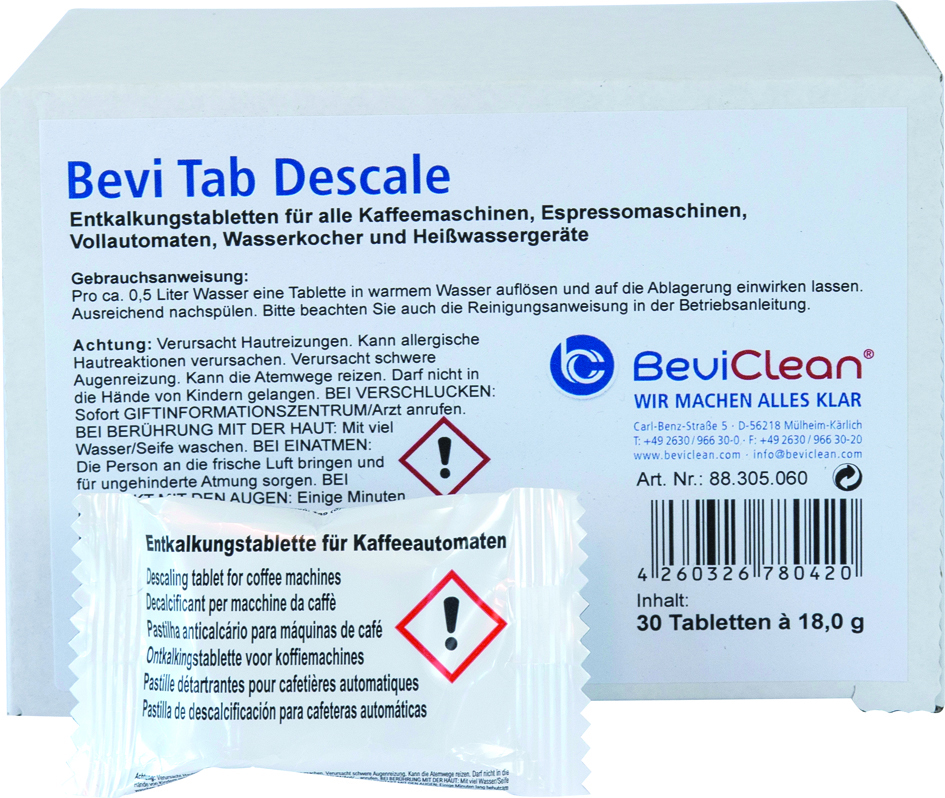 Odkamieniacz, środek do odkamieniania, tabletki odkamieniające - Bevi TAB Descale