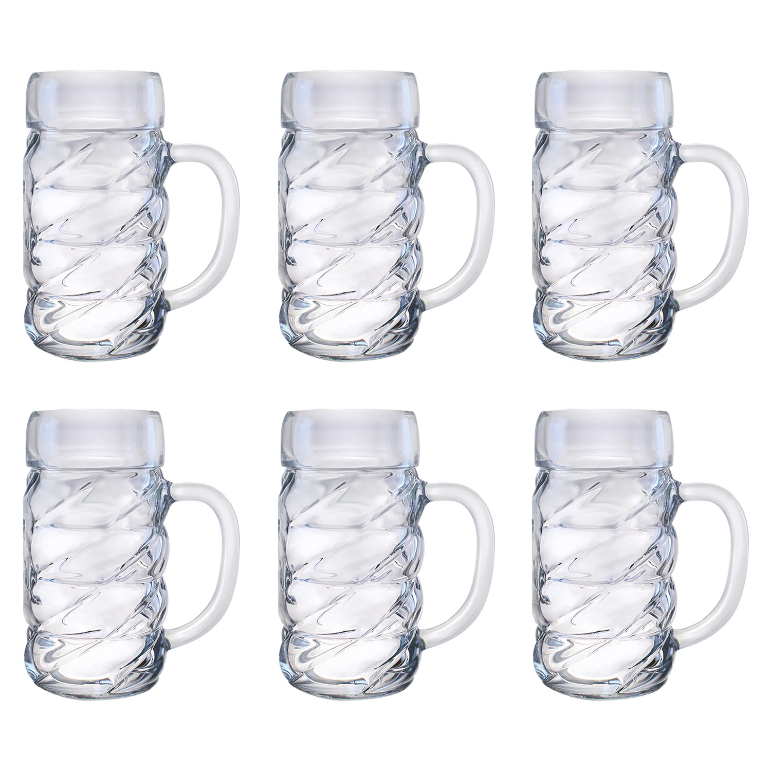 Kufel do piwa, kubek na piwo - Zestaw 6 szt, Diamond, 1L